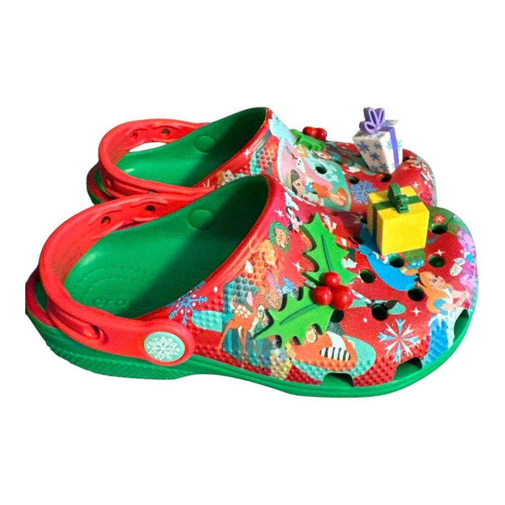 Disney Mickey Mouse & Friends Crocs Christmas Holiday Clogs for Kids SZ‎ 12 - Picture 2 of 4
